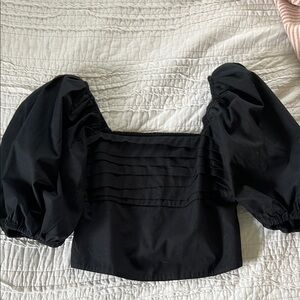 Abercrombie & Fitch Black Puff Sleeve Blouse